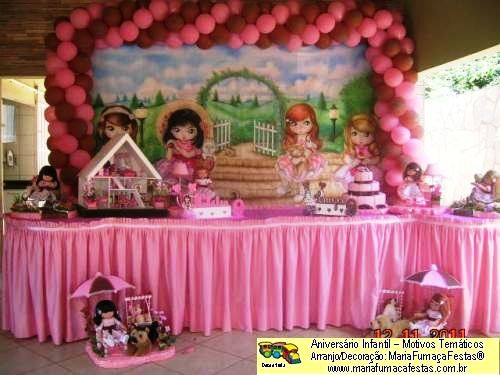 Decoraão Festa Aniversrio Infantil - Aniversrio Infantil decorado com o tema Bonecas Jolie